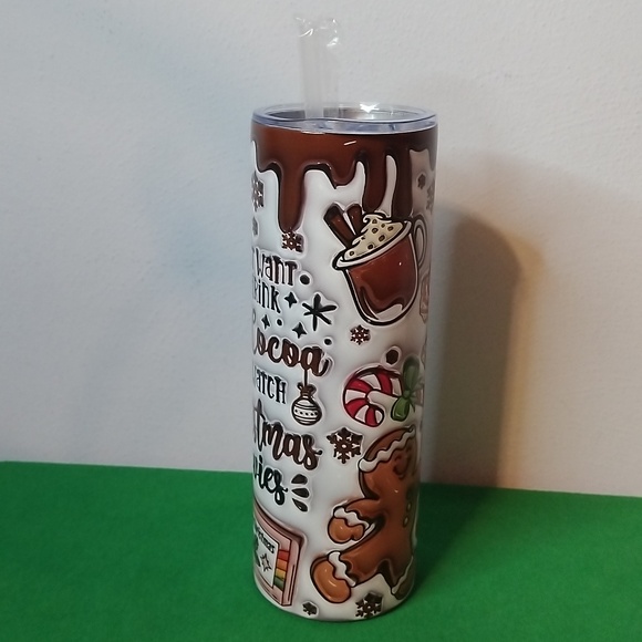 20 Oz. Stainless Steel "Hot Cocoa And Christmas Movies" Insulated Tumbler - Picture 4 of 6